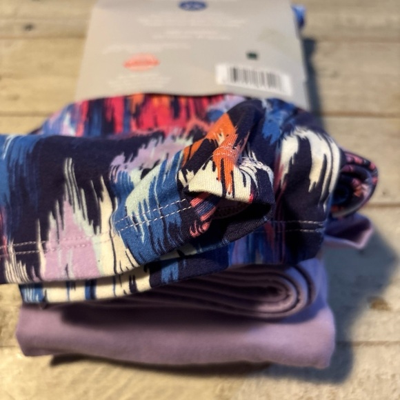 Just Be Plus Super Soft Leggings 2X & 3X Two Pack - Paint Brush & Purple Rose - Picture 15 of 16